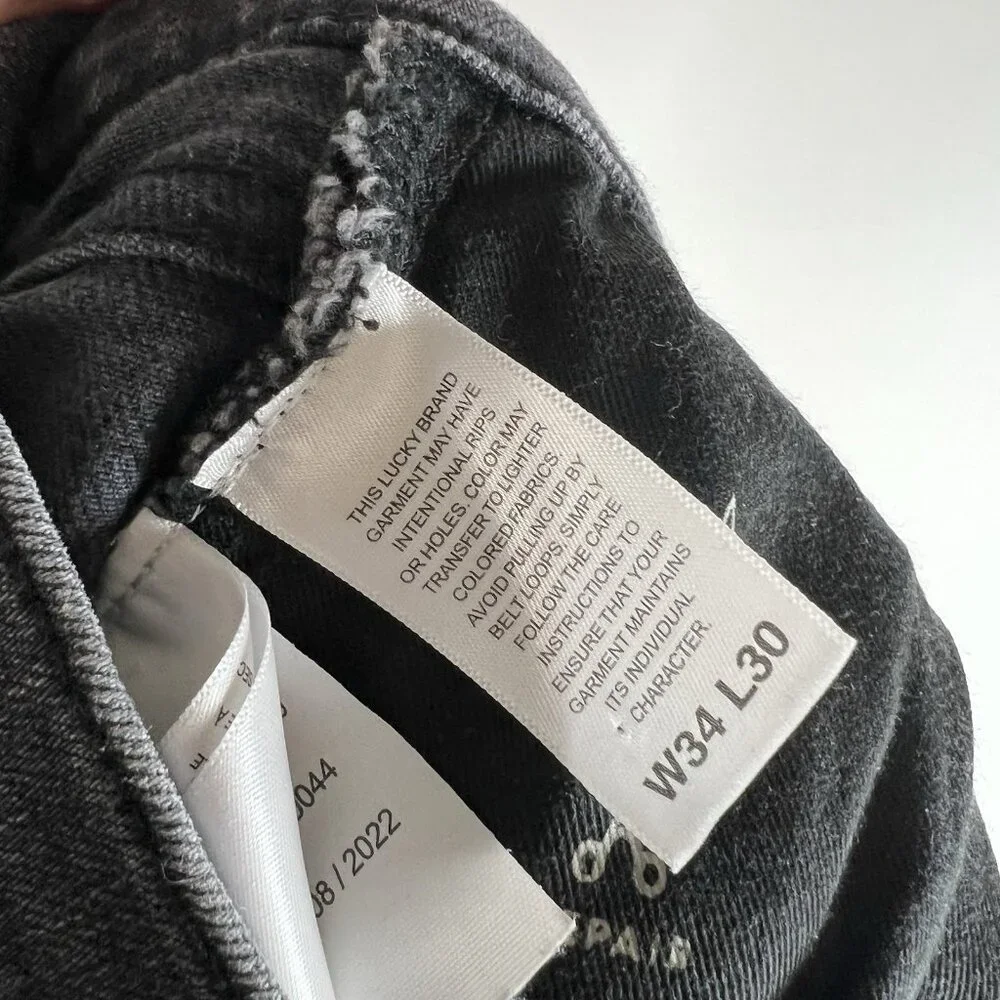 Lucky Brand Jeans Mens 34x30 412 Athletic Slim Black Stretch‎ Denim Preppy